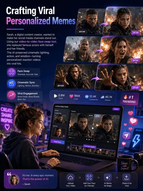 Exemple d'histoire d'échange de visage GIF par WeShop AI