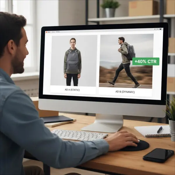 WeShop AI द्वारा ऑनलाइन फोटो में AI पोज़ बदलें