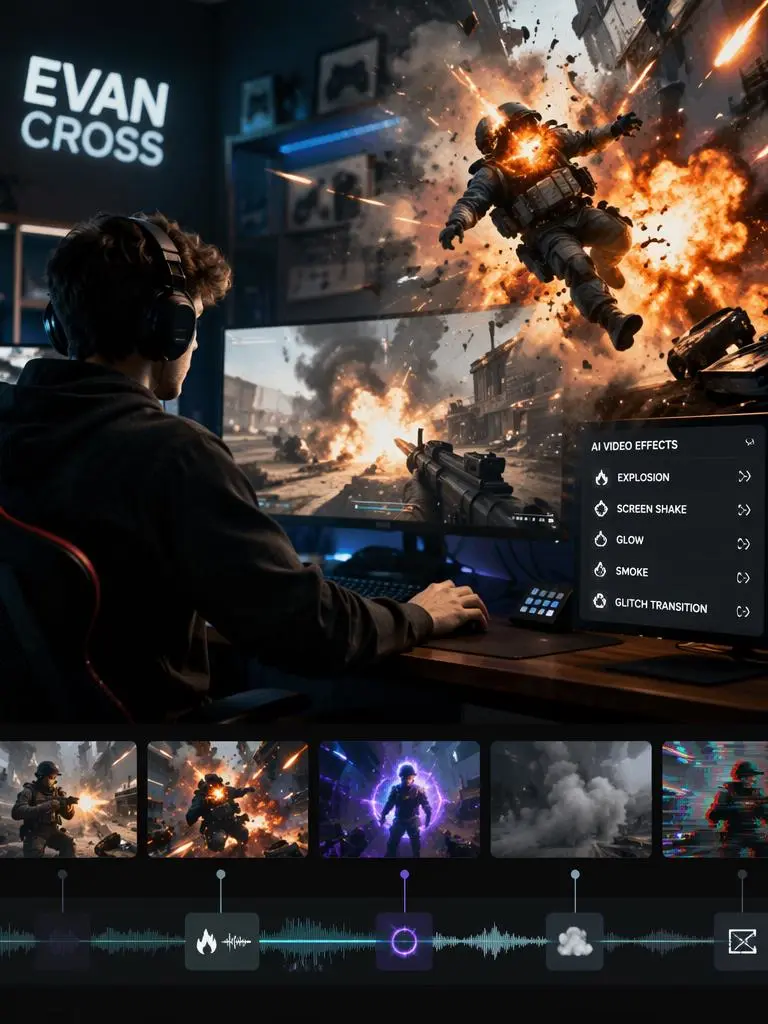 Gaming Video by video effect