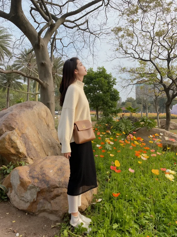 Location - Urban park with flowers.