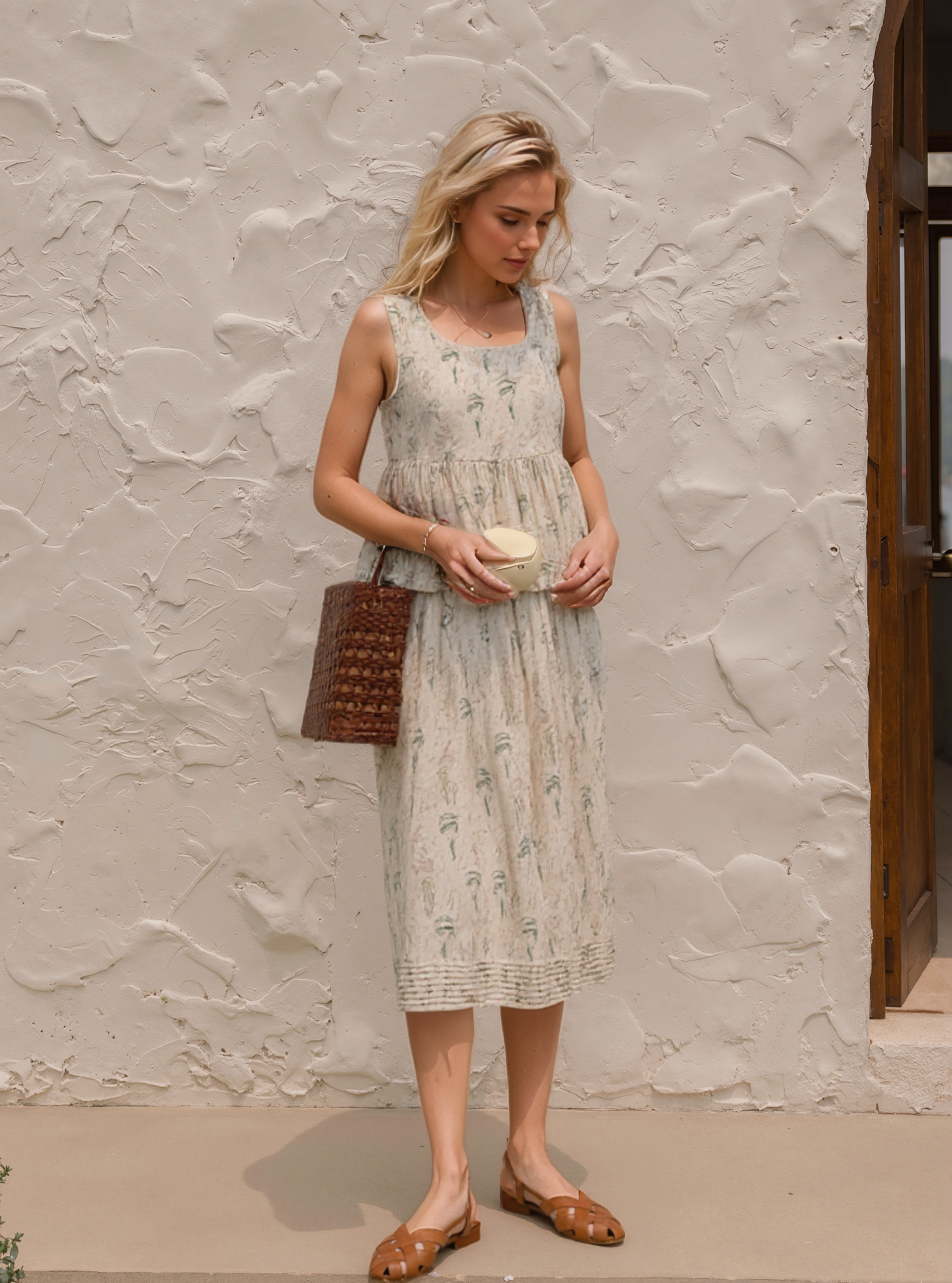 Location - White textured wall backdrop.