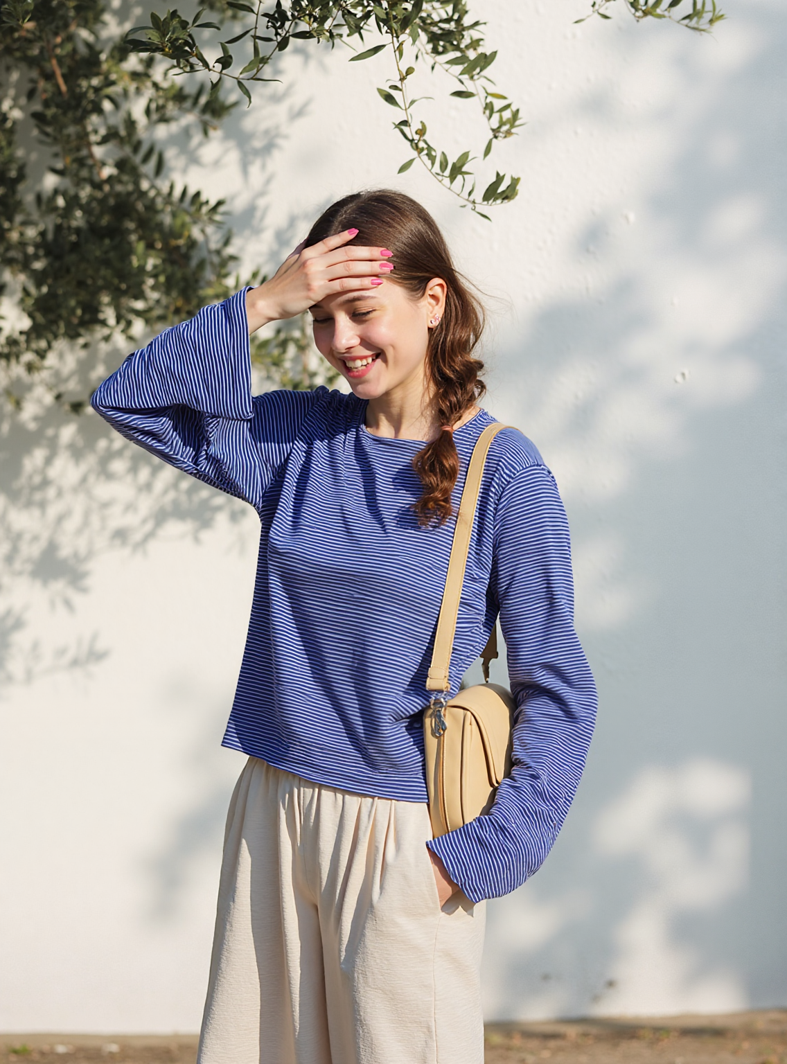 Location - Sunlit olive grove wall