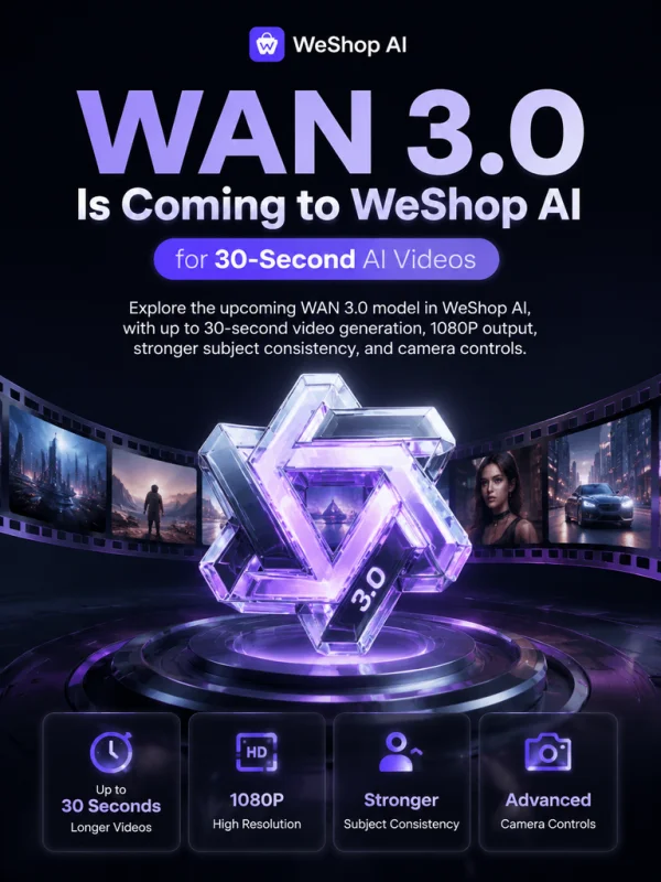 WAN 3.0 Is Coming to WeShop AI for 30-Second AI Videos