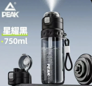 Small promotional image of a black sports bottle with Chinese text