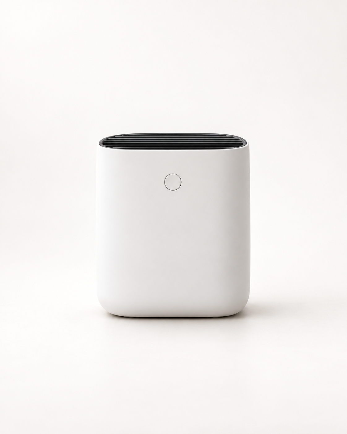 White tabletop product isolated in a clean warm-white ecommerce photography studio