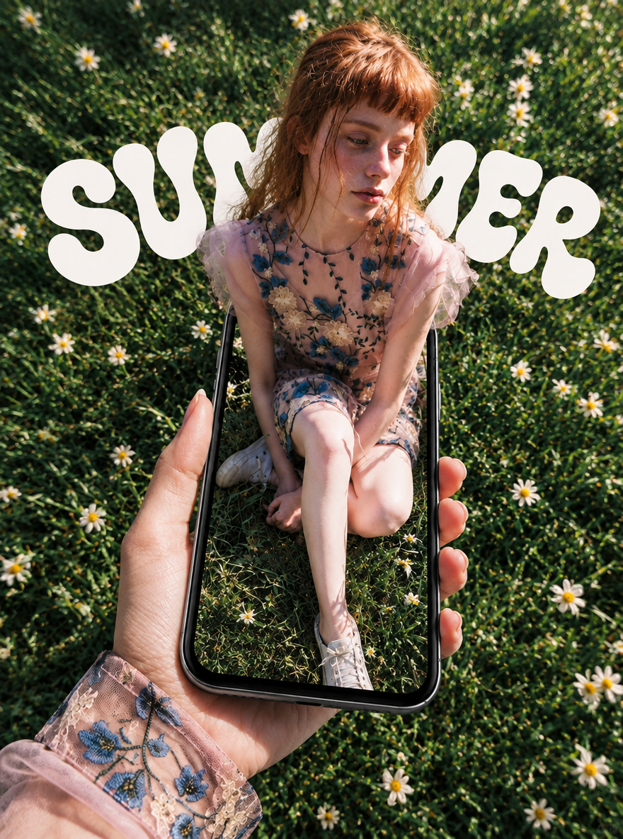 Floral Dress in a Meadow