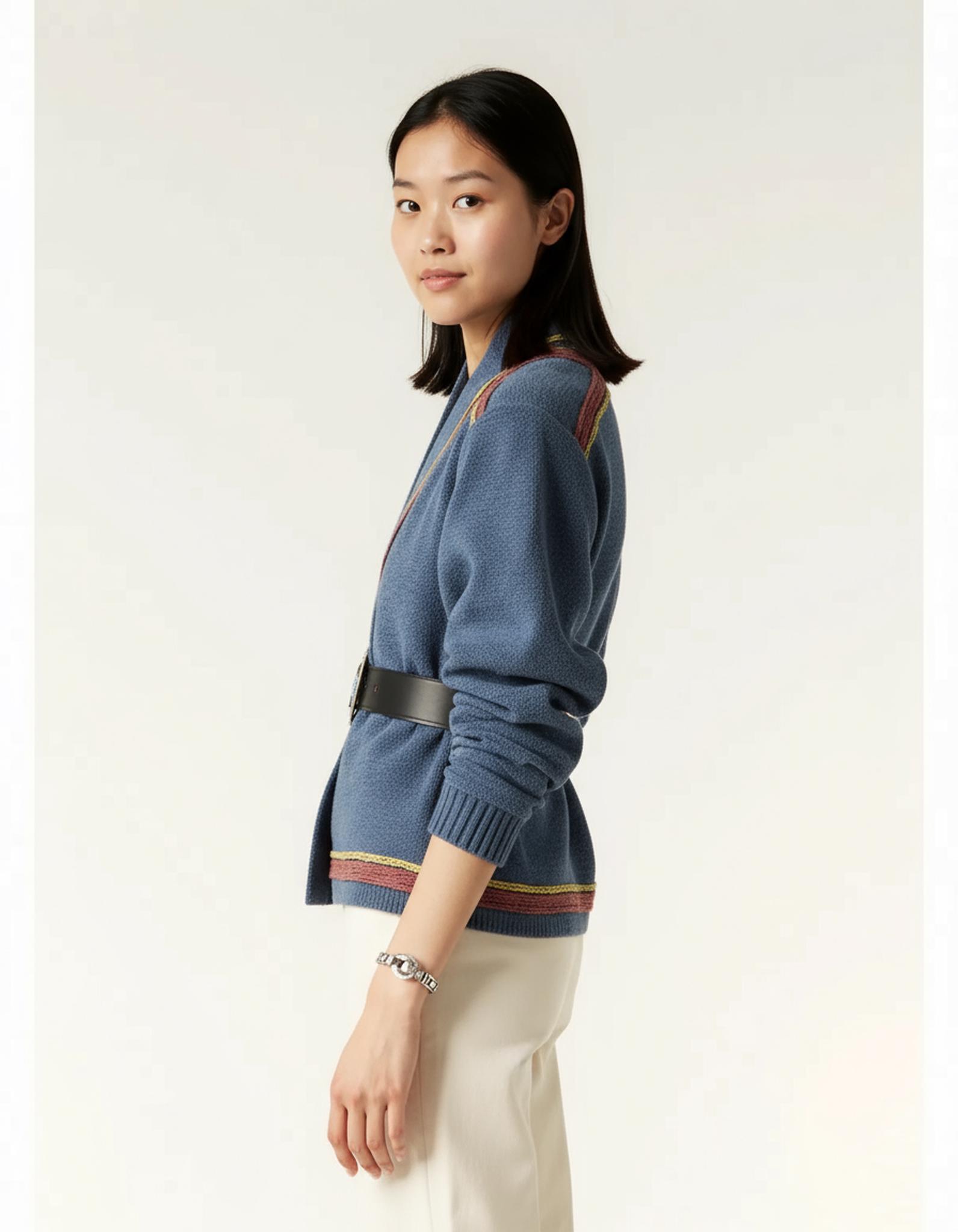 After: Same model in confident walking pose ai pose by weshop ai