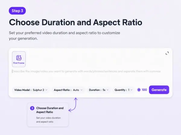 Elige la duración y la relación de aspecto