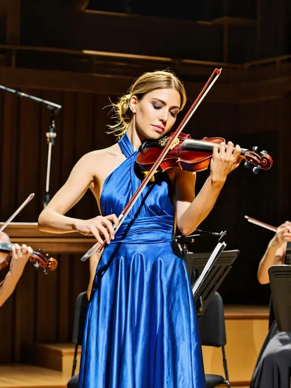 Playing the violin at the opera house