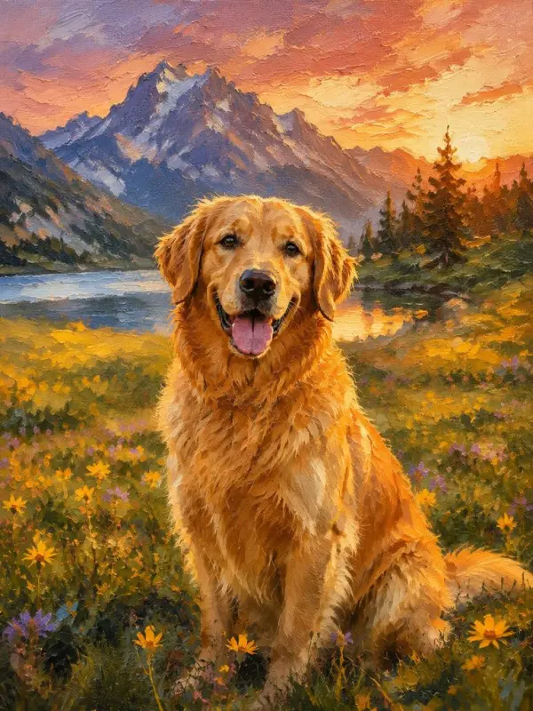 Rich Brushwork and Canvas Texture