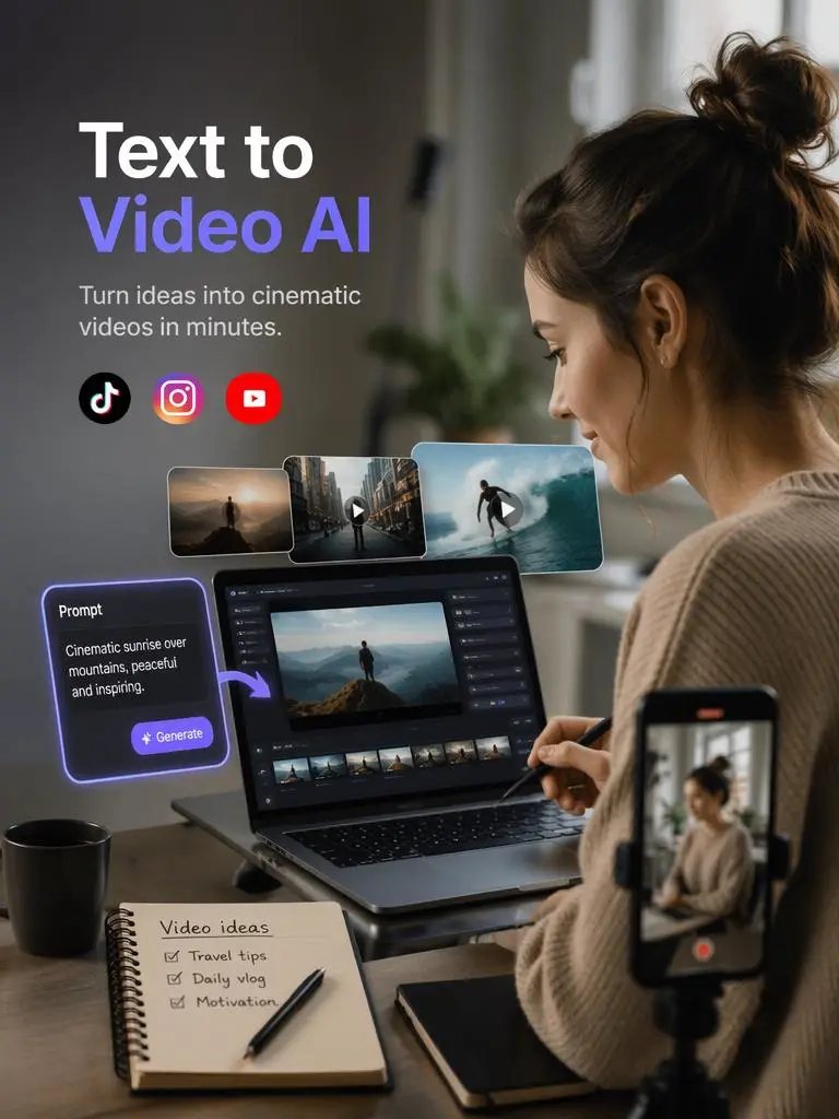 Creating text to video Social Media Video