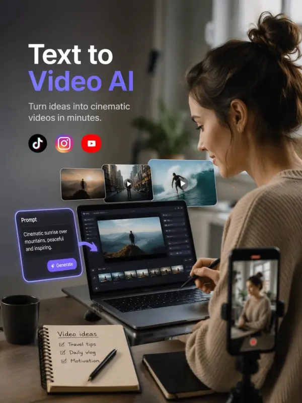 Creación de video para redes sociales con texto a video