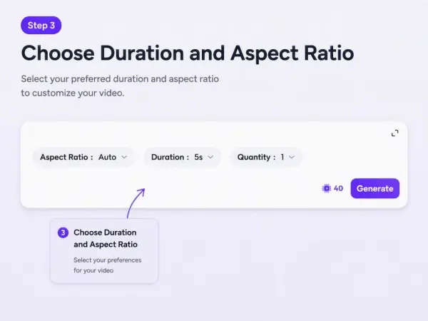 choose duration and aspect ratio