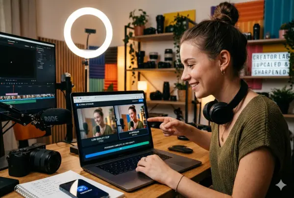 улучшение качества видео онлайн бесплатно с помощью WeShop AI
