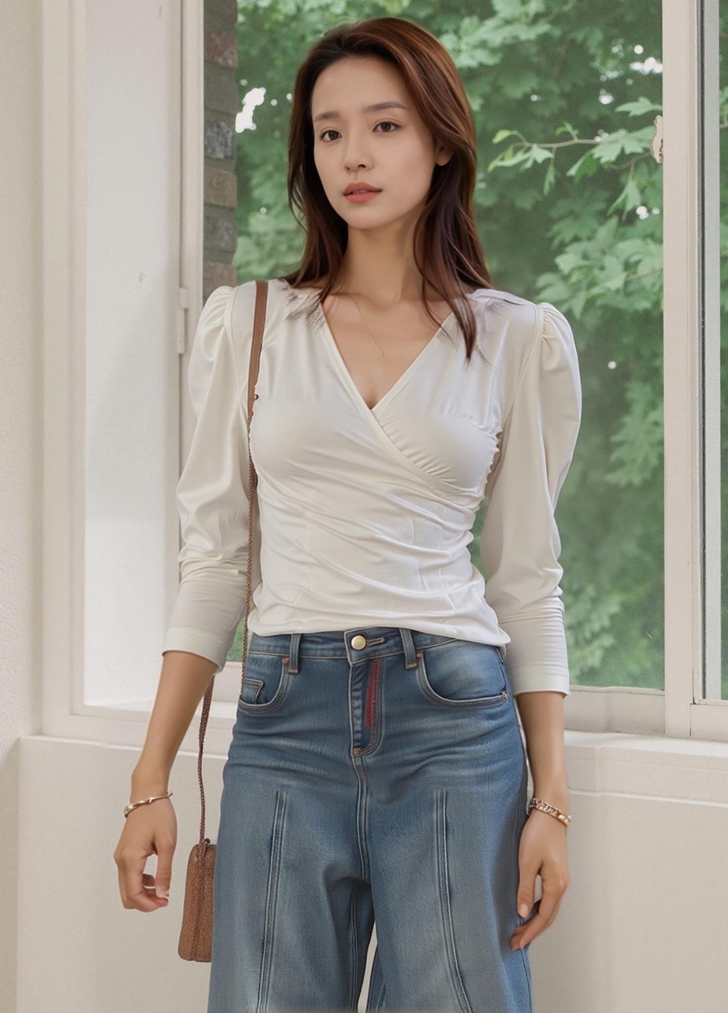 Complex fashion photo used for background remover comparison testing