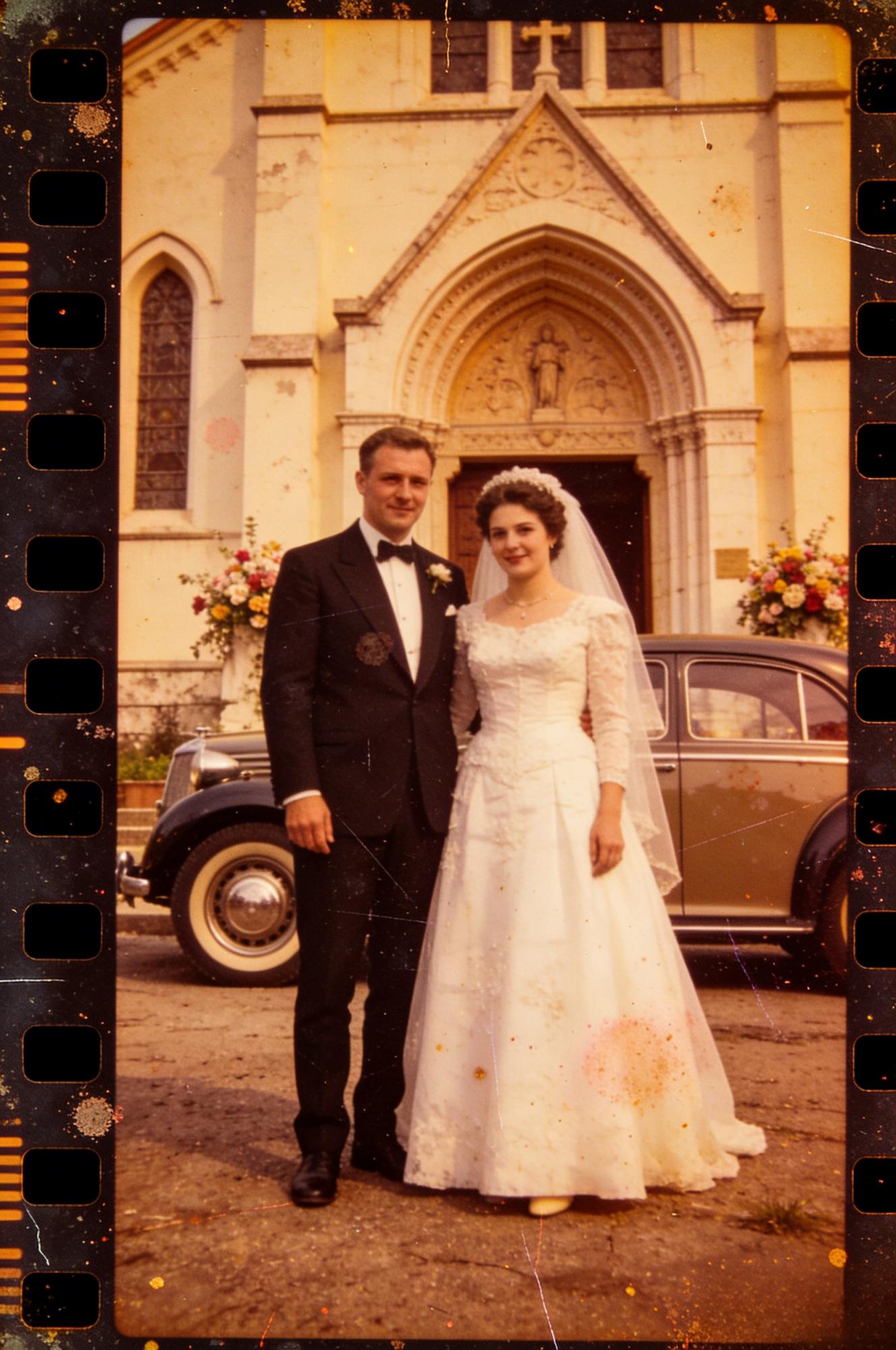 Wedding portrait before AI resolution enhancement by WeShop AI