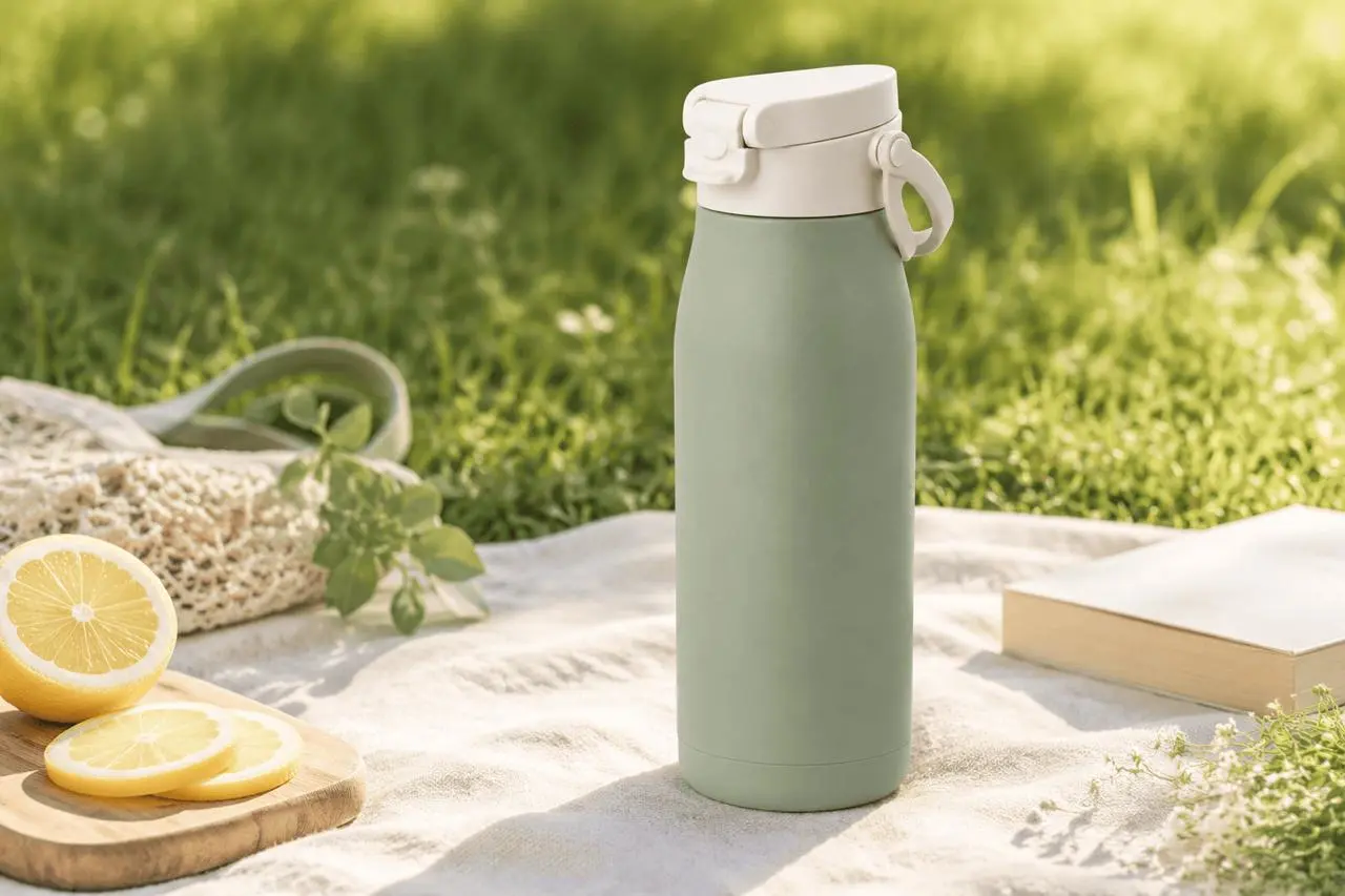 Summer Shopify campaign image featuring the bottle in a picnic scene