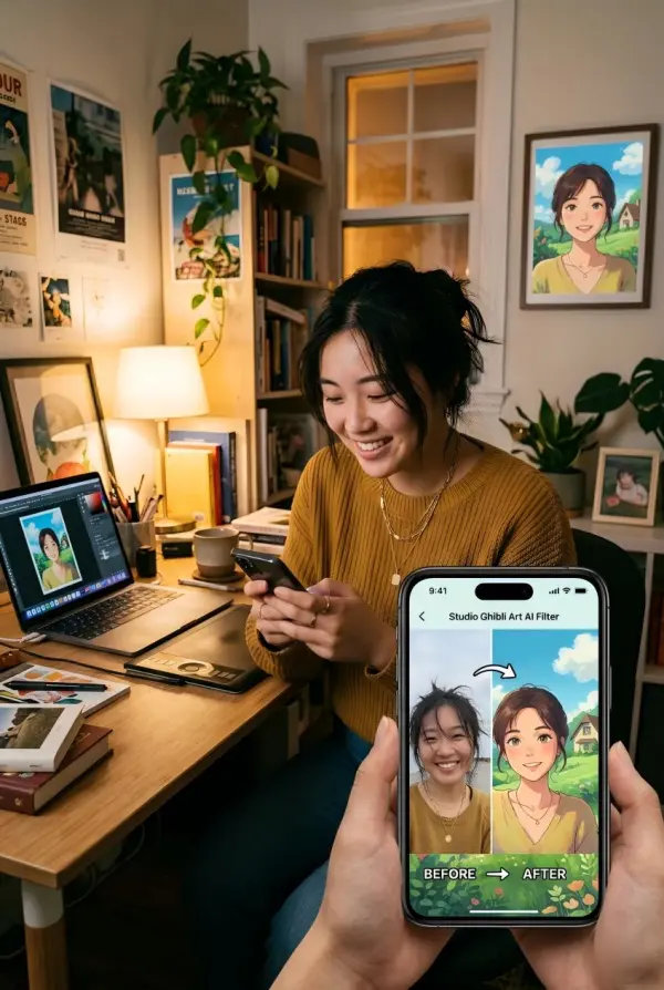 filtro studio ghibli por weshop ai