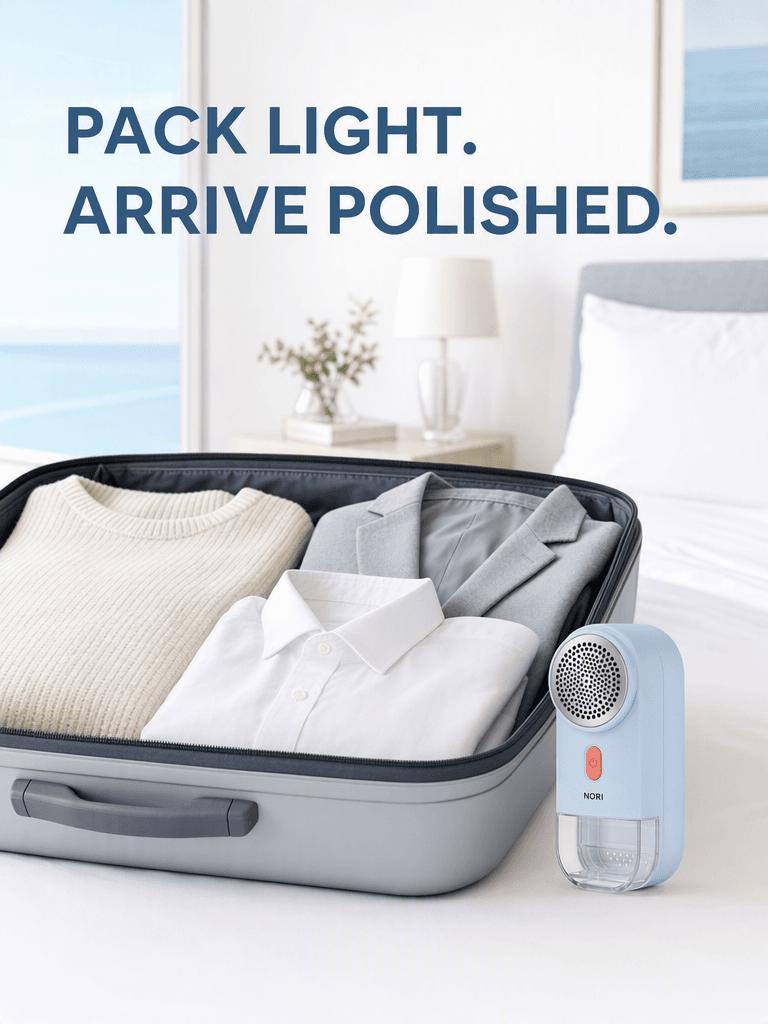 Travel campaign created with an AI Product Ad Generator from the same product reference