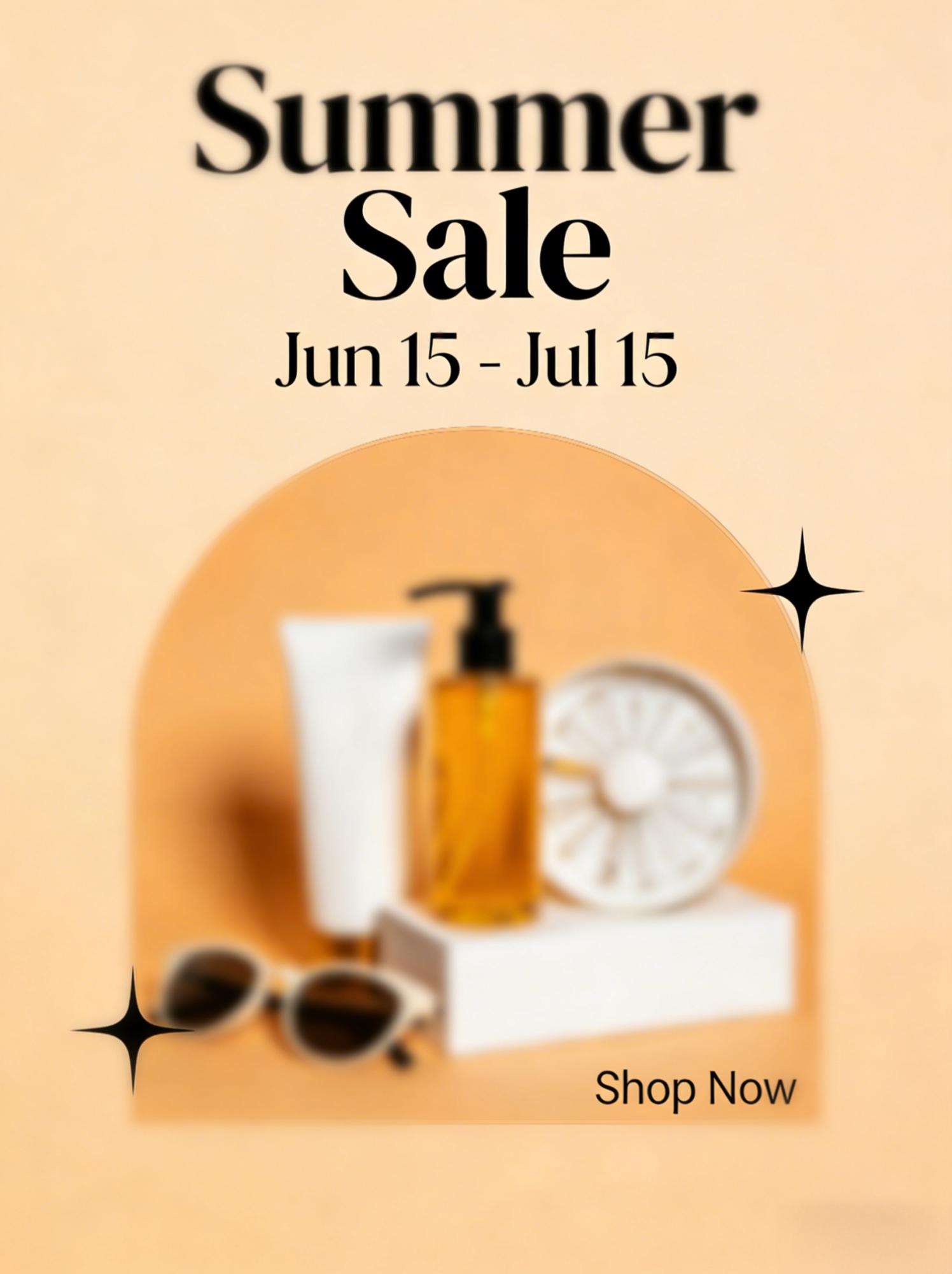 Summer sale advertisement before AI resolution enhancement by WeShop AI