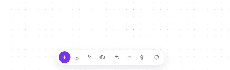 Canvas controls for creating, importing, selecting, aligning, undoing, and deleting nodes