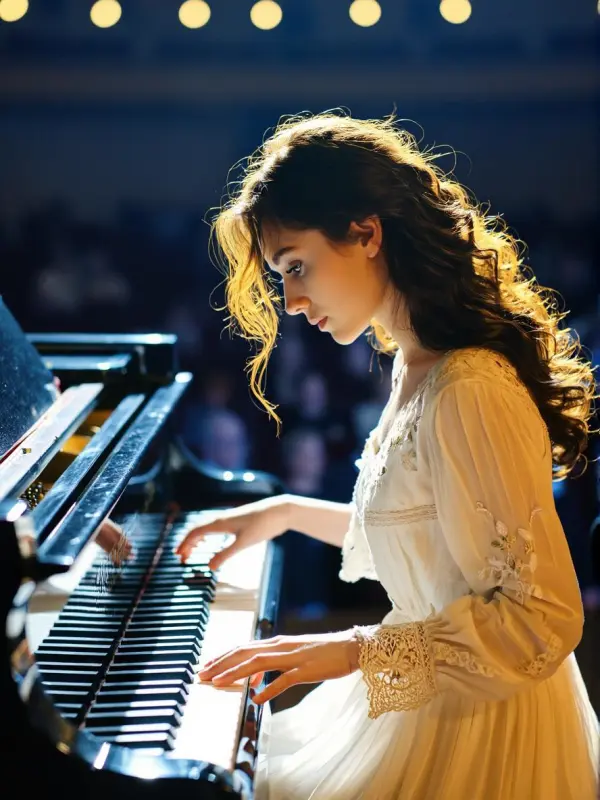 A girl is playing the piano video