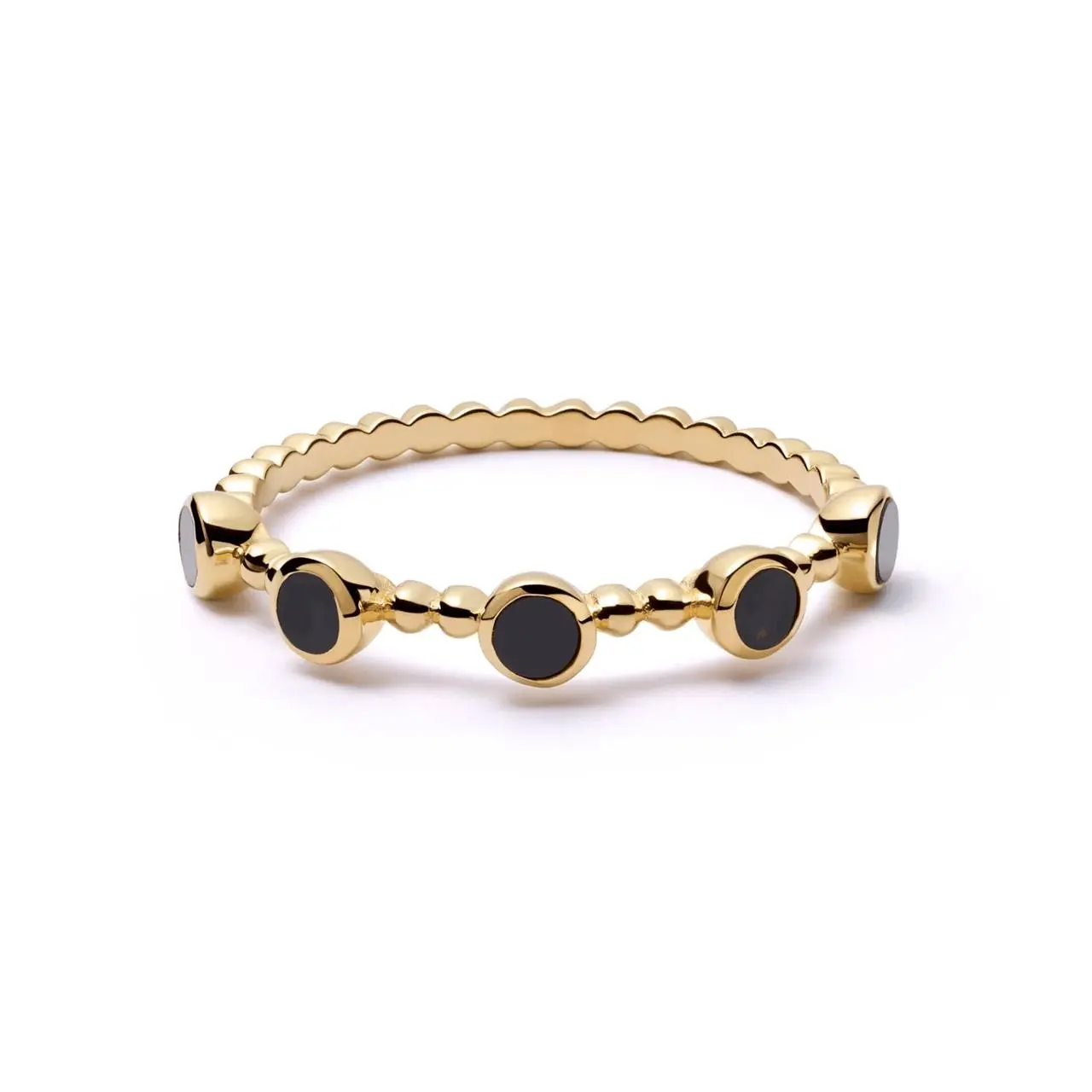 Polly Black Onyx Bobble Ring photographed on a white background