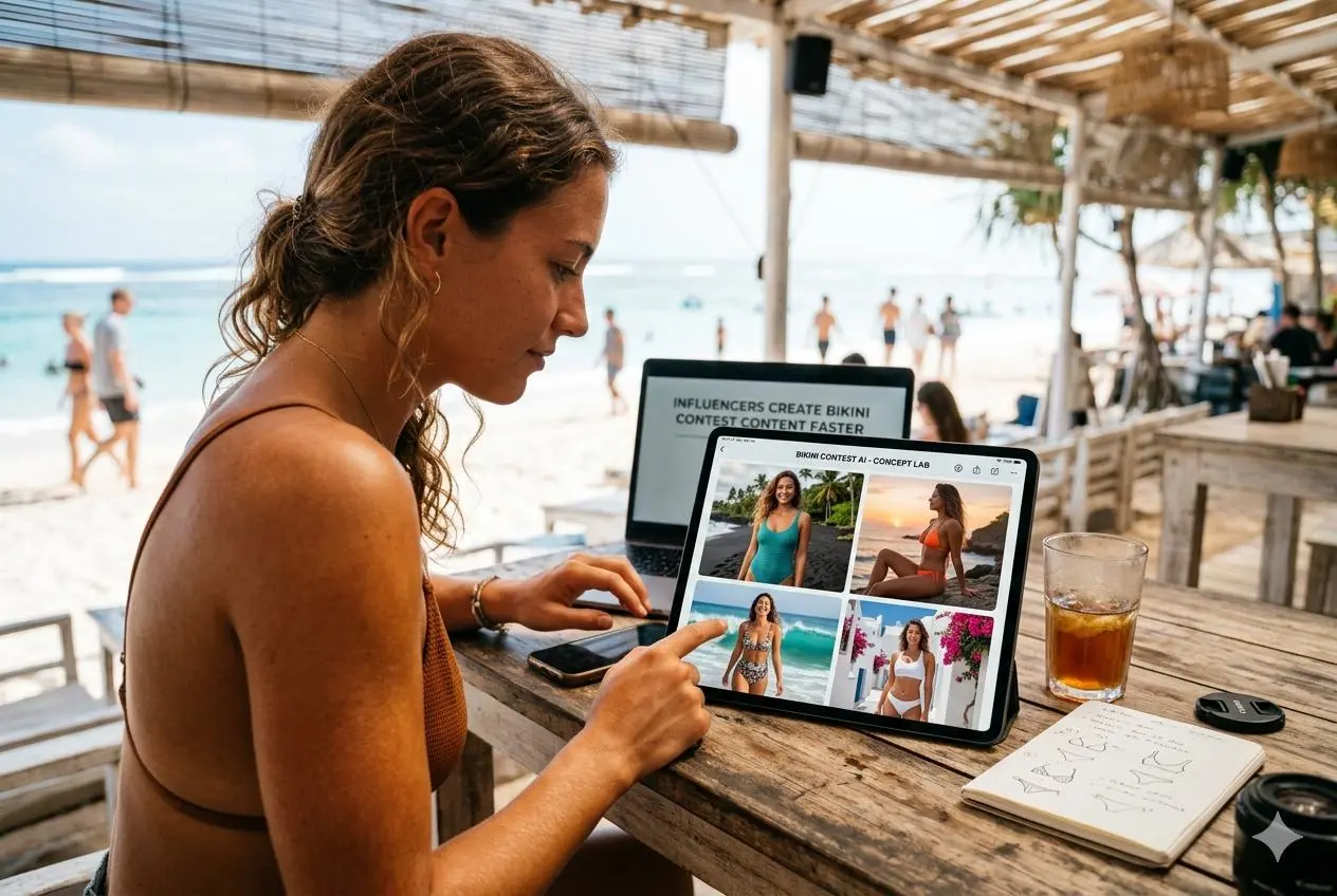 fotos de concurso de biquíni por WeShop AI