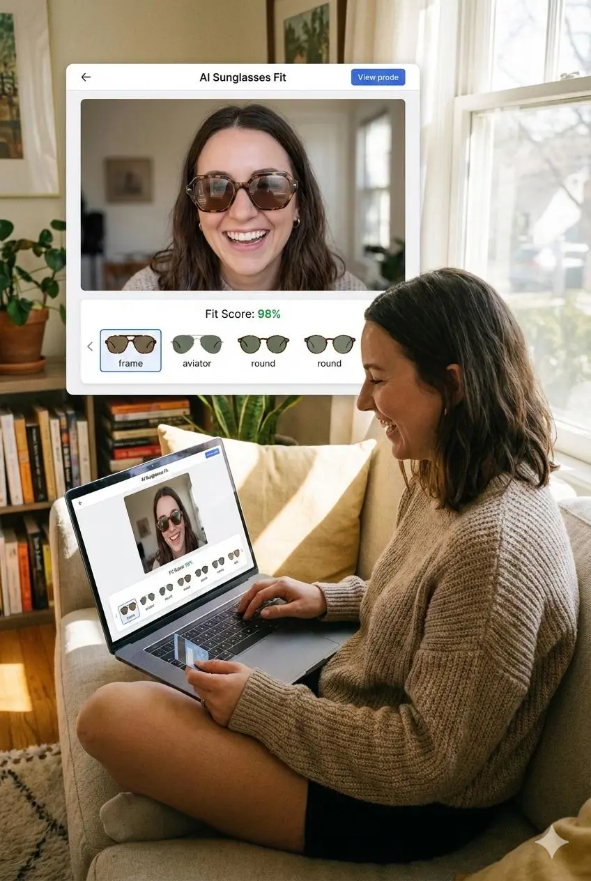 ajuste de óculos com ia por WeShop AI