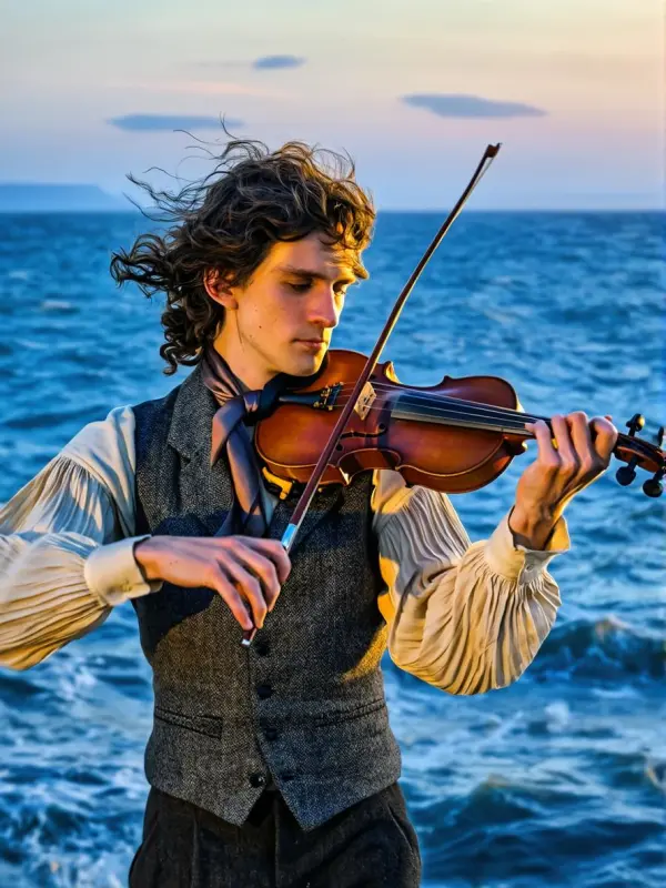 Spanish boy playing the violin