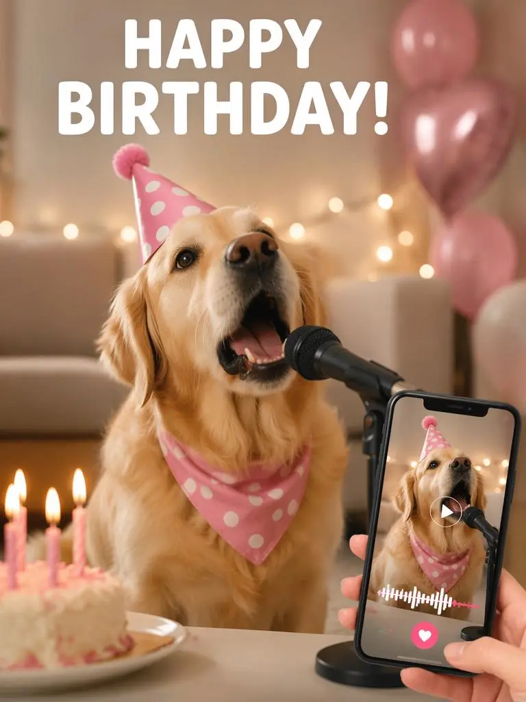 강아지가 생일 축하 노래를 부르게 만들기