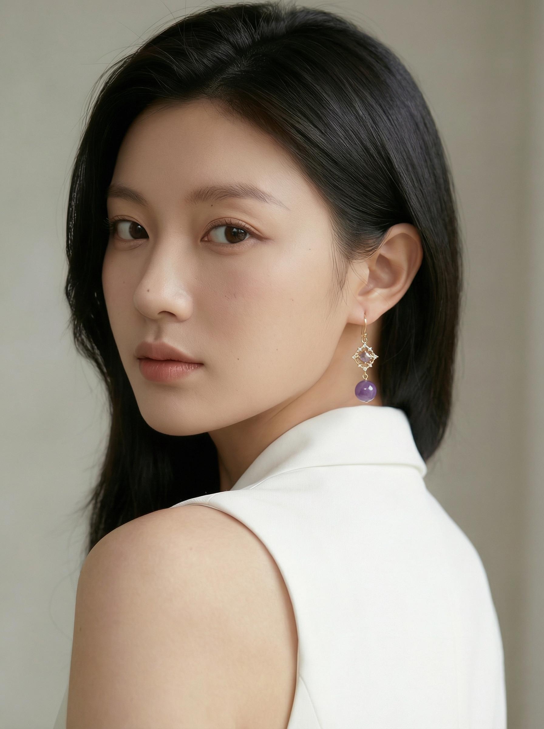 Enhanced portrait with recovered earring detail and eyelash separation by WeShop AI