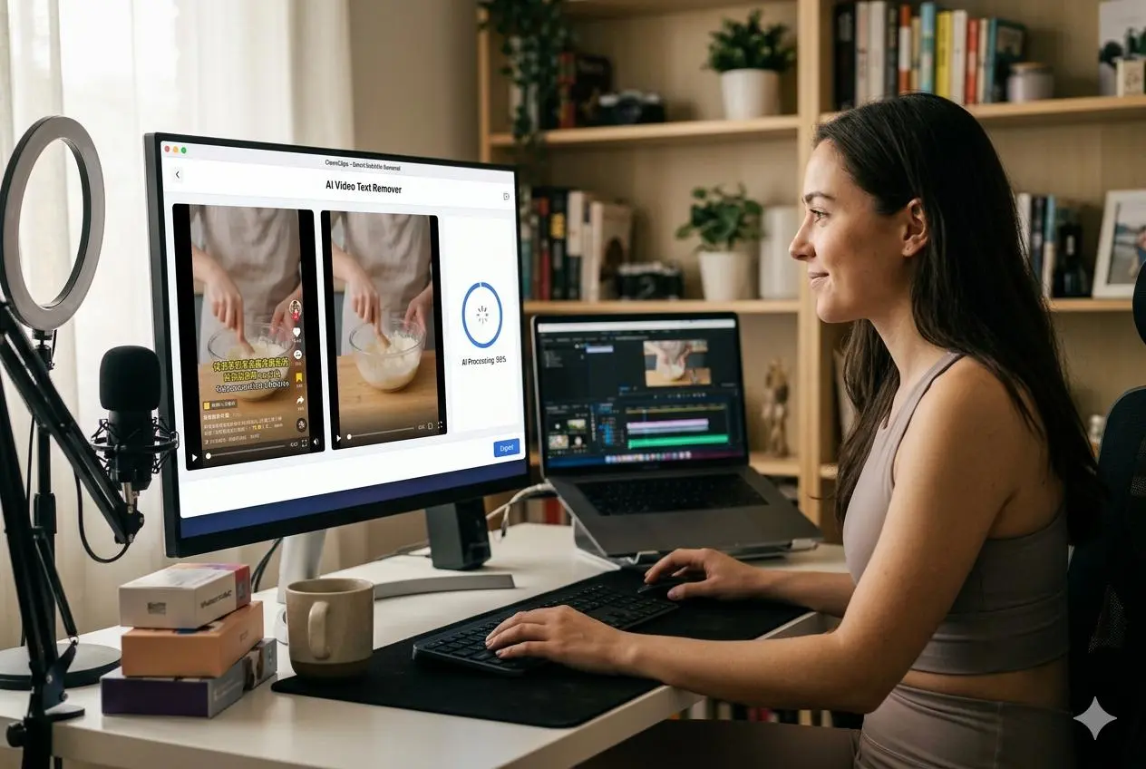 eliminador de texto de video con IA de WeShop AI