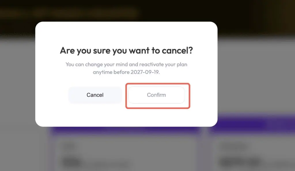 Step 5: Click “Confirm”