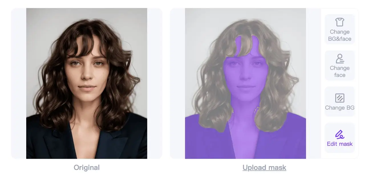 Preserve the face and clothing while leaving hair available to change
