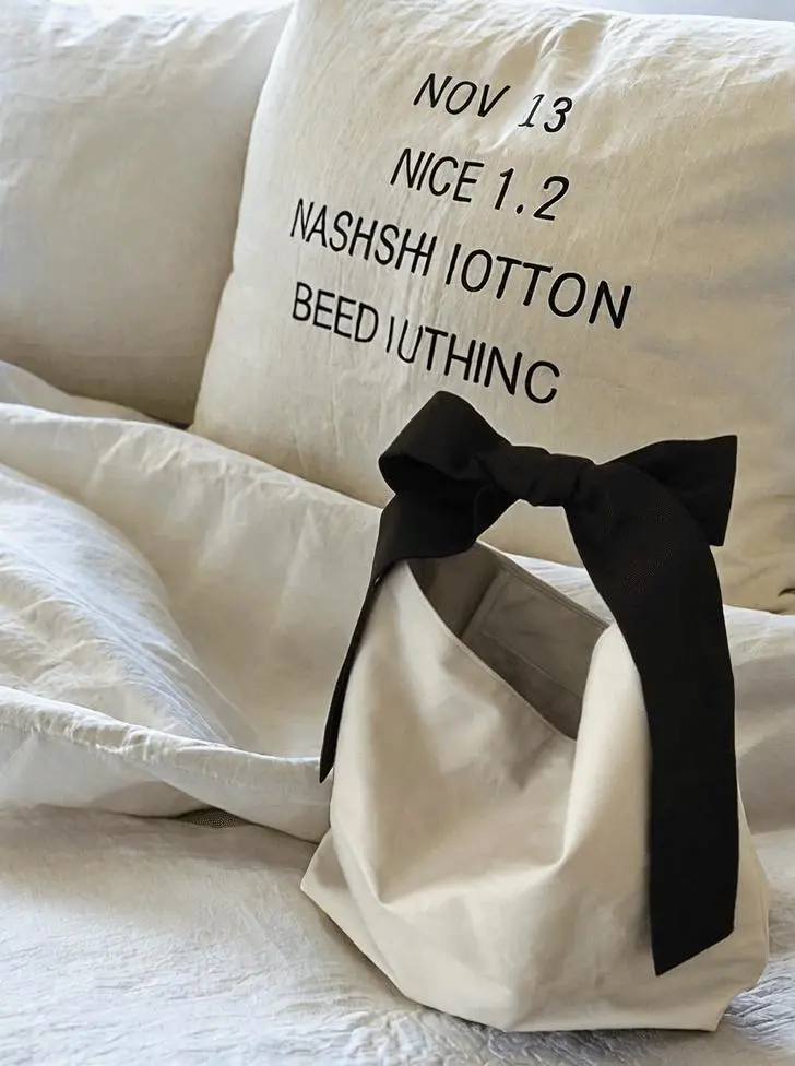 AI Product result in a white bedspread scene