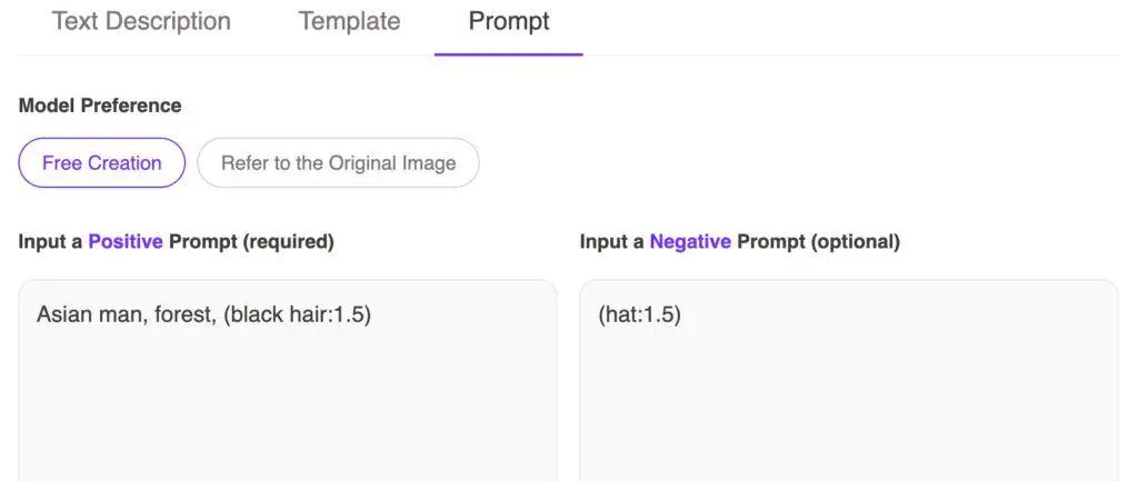 Mask and weighted prompt example
