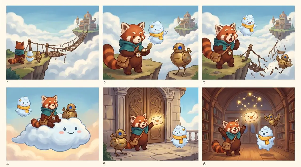 WeShop result: A Red Panda A Cloud Character And A Mechanical Bird…