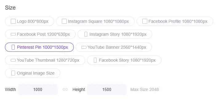 Adjust the product composition and image dimensions