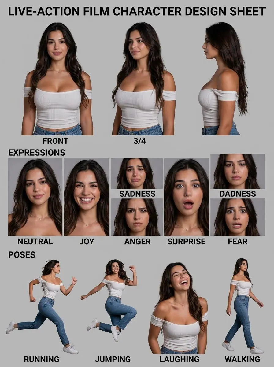 WeShop result: A Woman Is Depicted In Various Poses And Expressions In…
