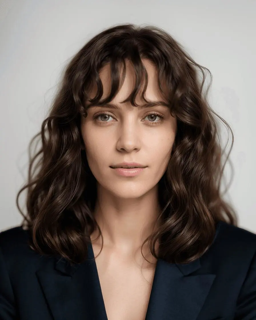 Original portrait with a wavy hairstyle