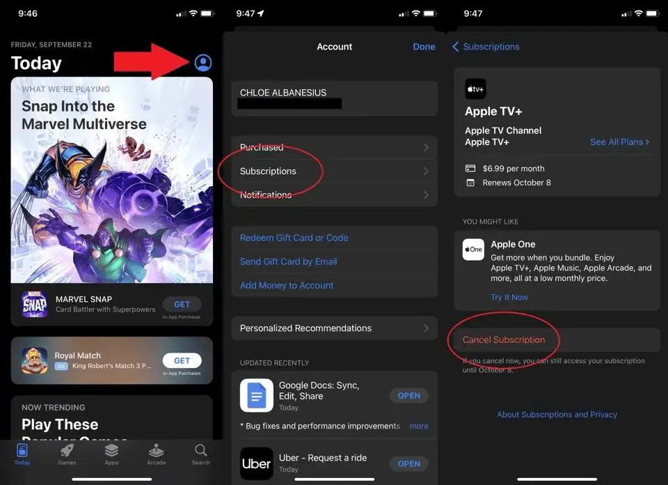 Step 4: Tap “Cancel Subscription”