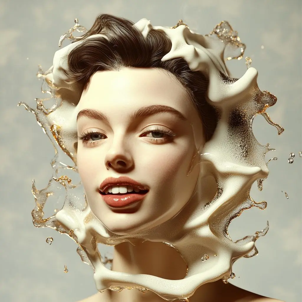 WeShop result: A Creative Shot Featuring A Person Surrounded By Dynamic Splashes…