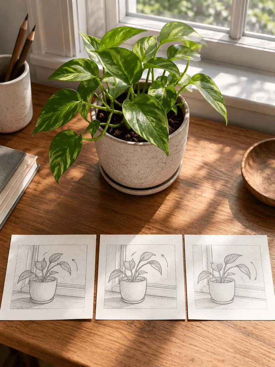 Illustration of describing subtle movement from a plant image