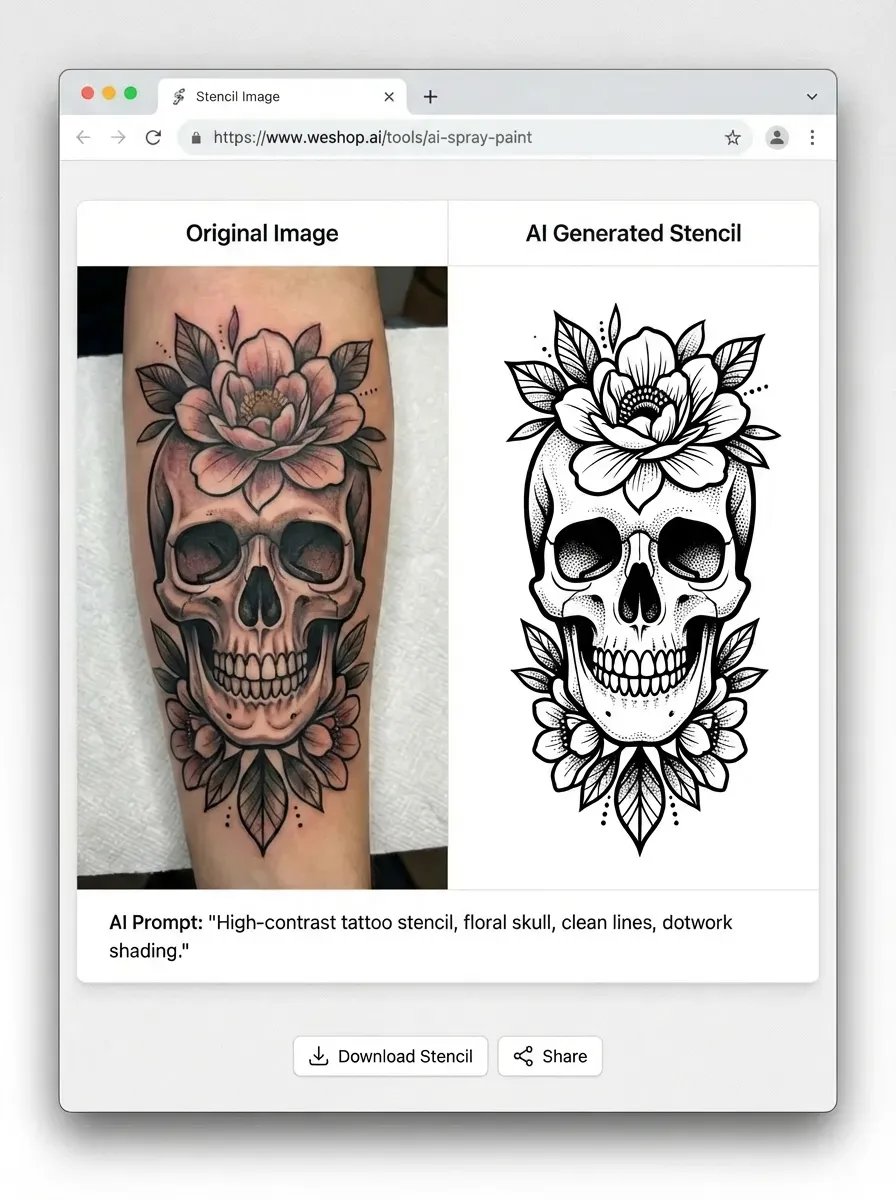 ai spraypaint stencil by weshop ai