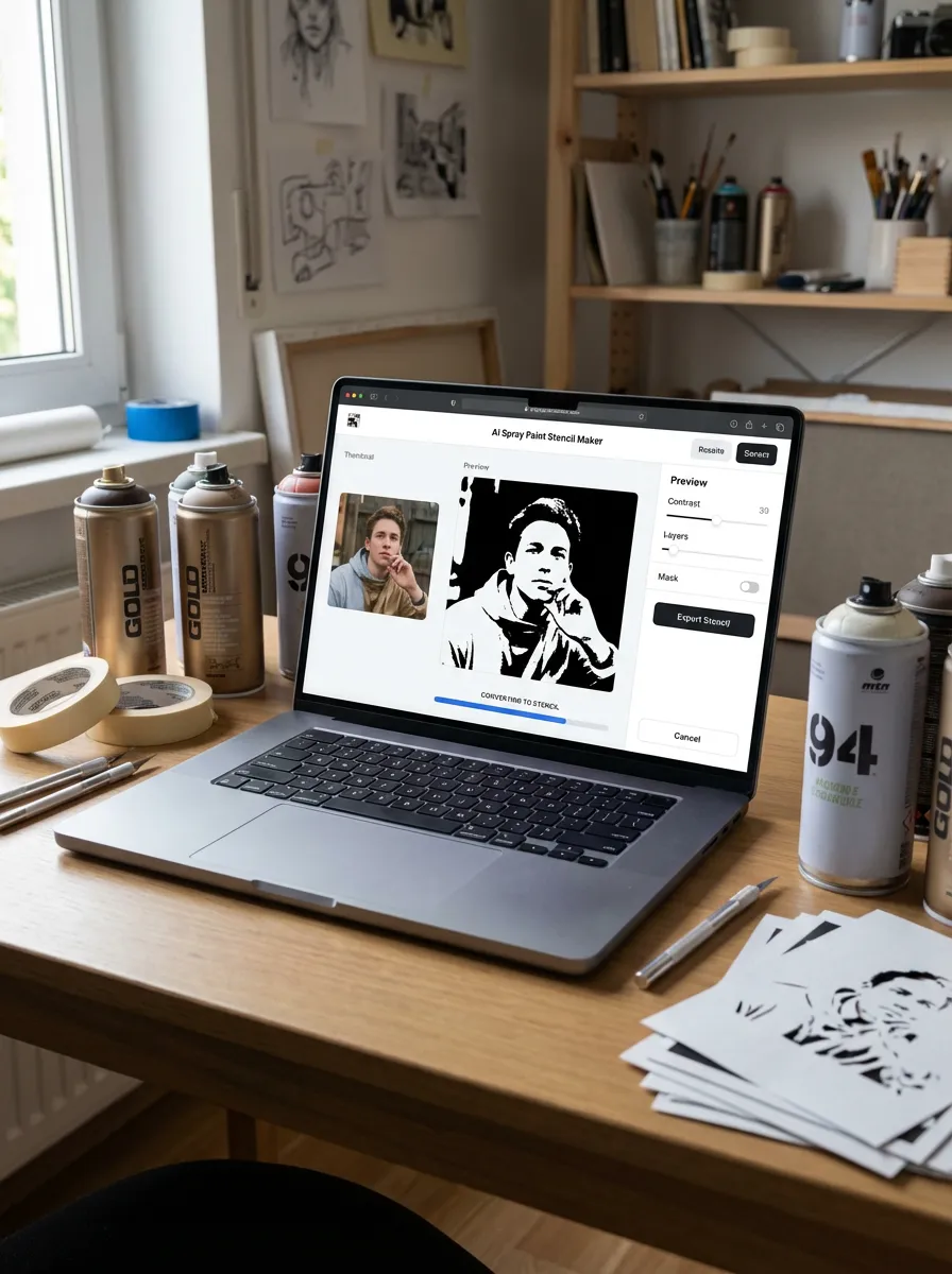 ai spraypaint stencil by weshop ai